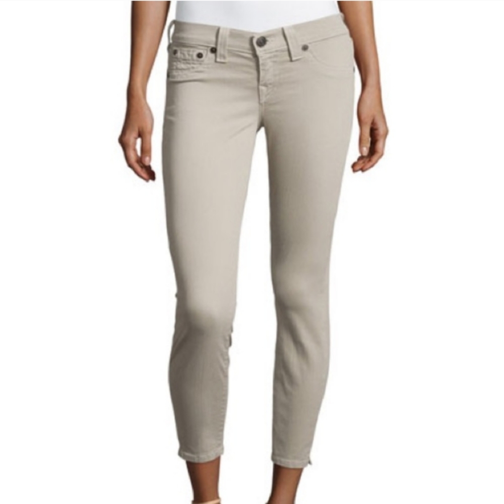 New True Religion Women's Light Tan Crop Linda Jeans In Size 24 Made In USA